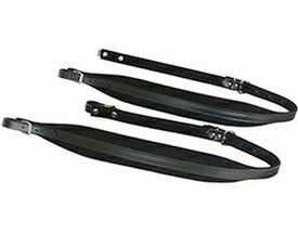 Black Leather Padded "American" Accordion Shoulder Straps